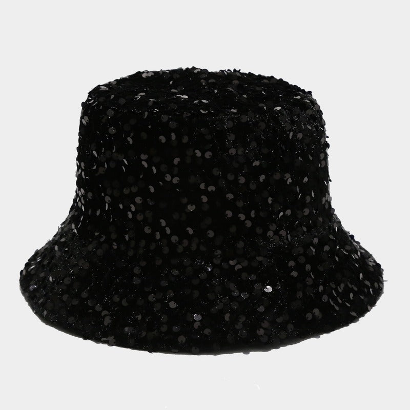 Wholesale Fashion Sequins Show Face Small Versatile Double-sided Sunshade Personality Street Fisherman Sun Hat